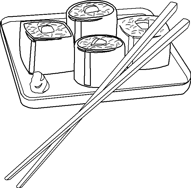 sushi para colorear