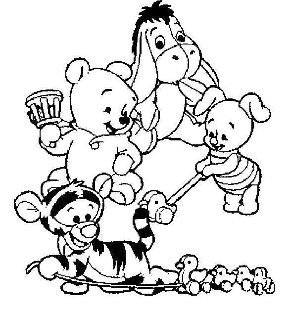 winnie pooh baby para colorear