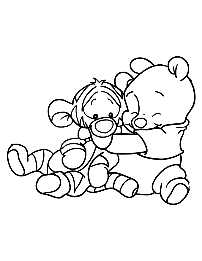 winnie pooh baby para colorear