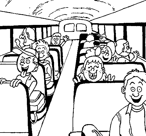 dibujos de autocarro escolar para colorear