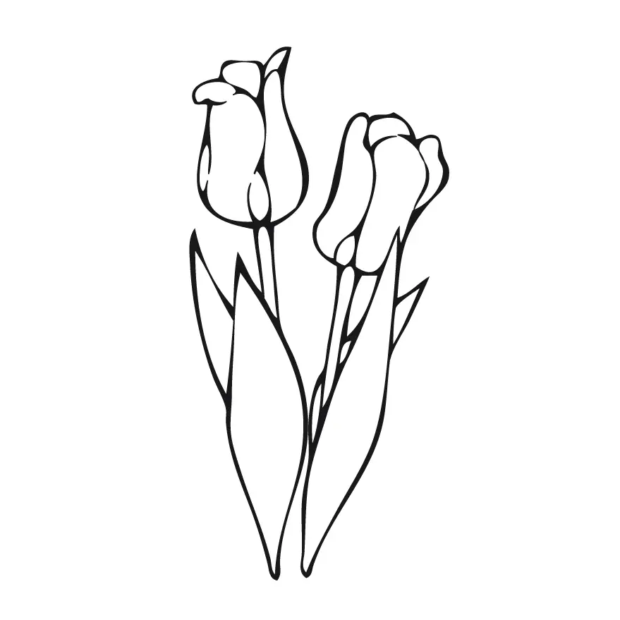 dibujos de flor con tallo para colorear