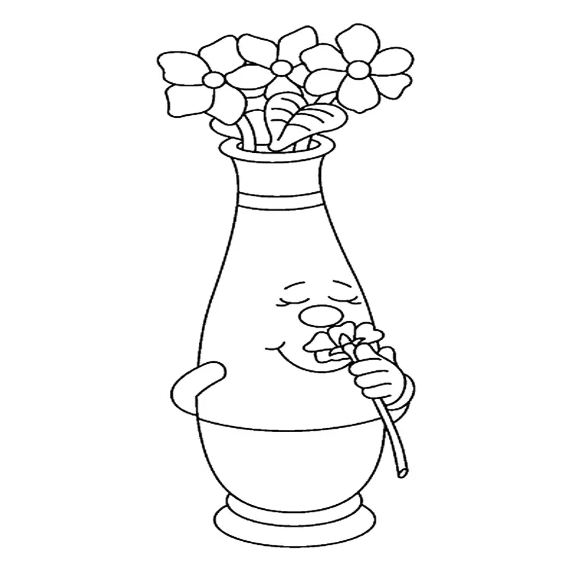 dibujos de floreros con flores para colorear
