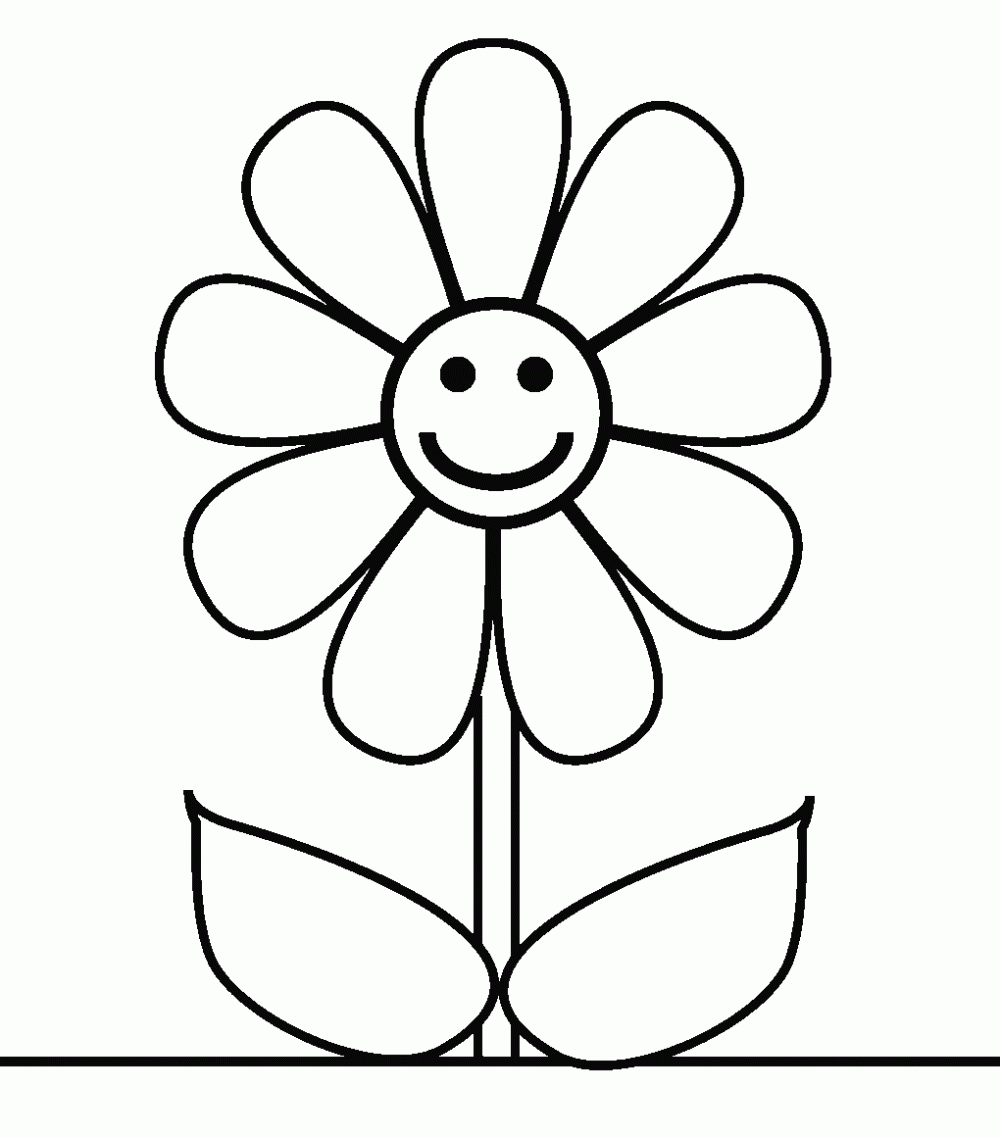 dibujos de flores con caritas para colorear