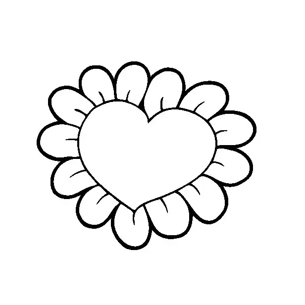 dibujos de flores con corazones para colorear