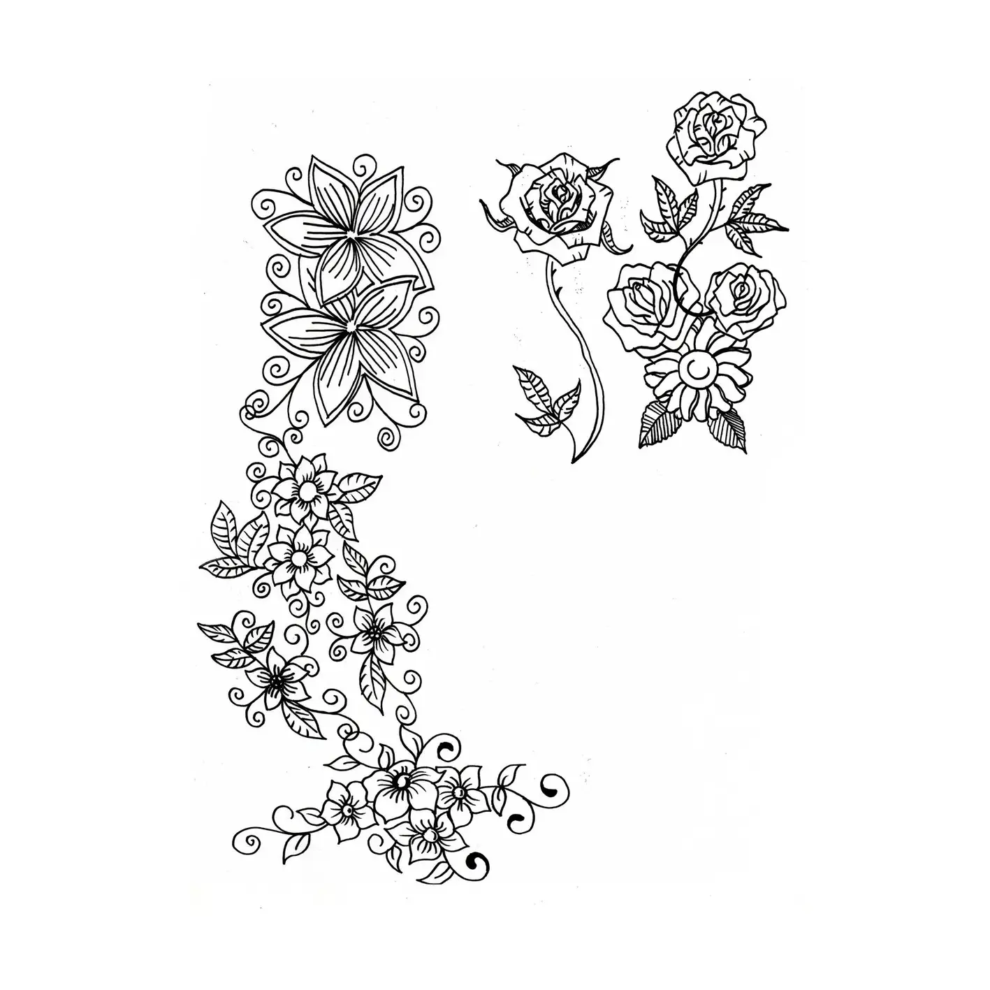 dibujos de flores enredaderas para pintar e imprimir