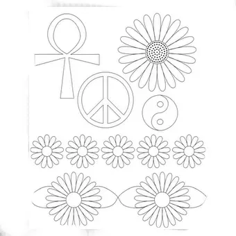 dibujos de flores hippie para colorear