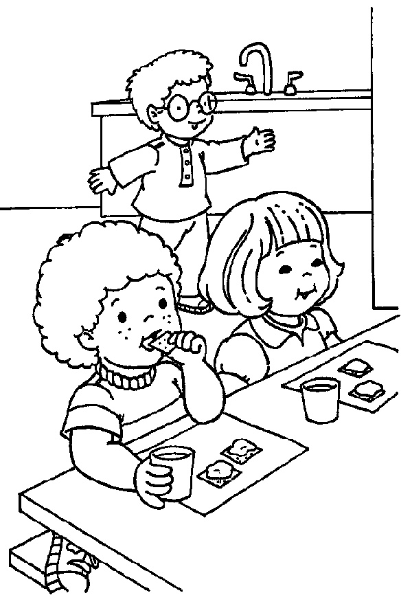 dibujos de ninos en la escuela para colorear
