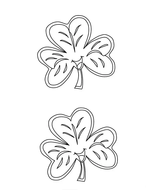 dibujos de trebol de 3 hojas para colorear