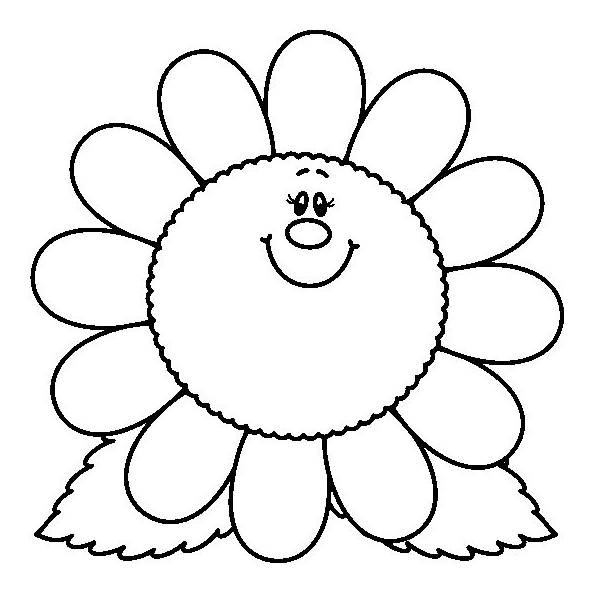 dibujos para colorear de flor con carita