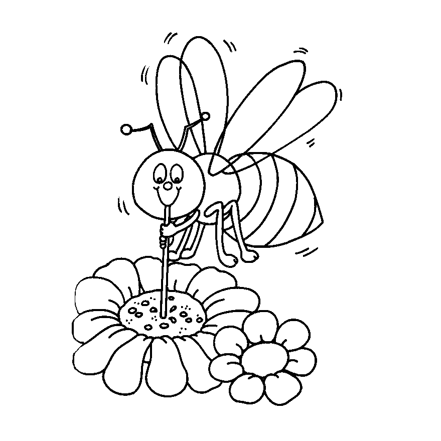 imagenes para colorear de flor con abeja