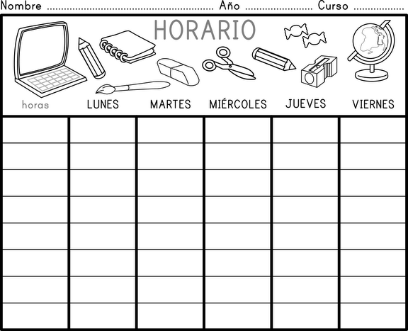 plantilla escolar dibujos para colorear