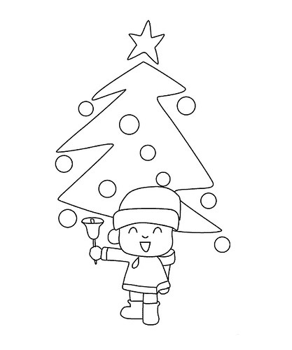 Pocoyo Navidad para colorear