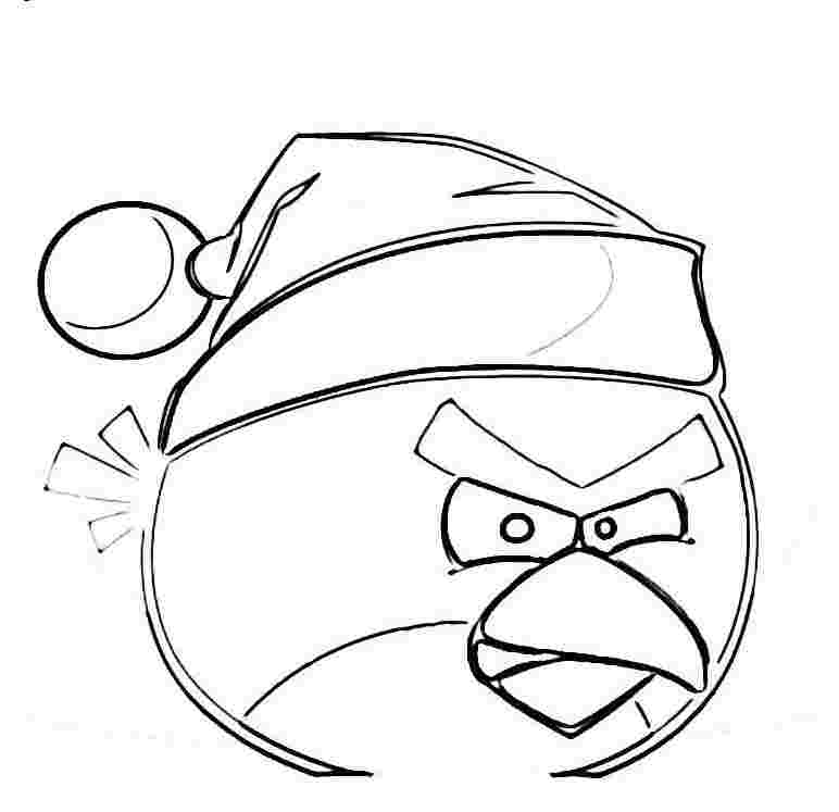 angry birds navidad para colorear