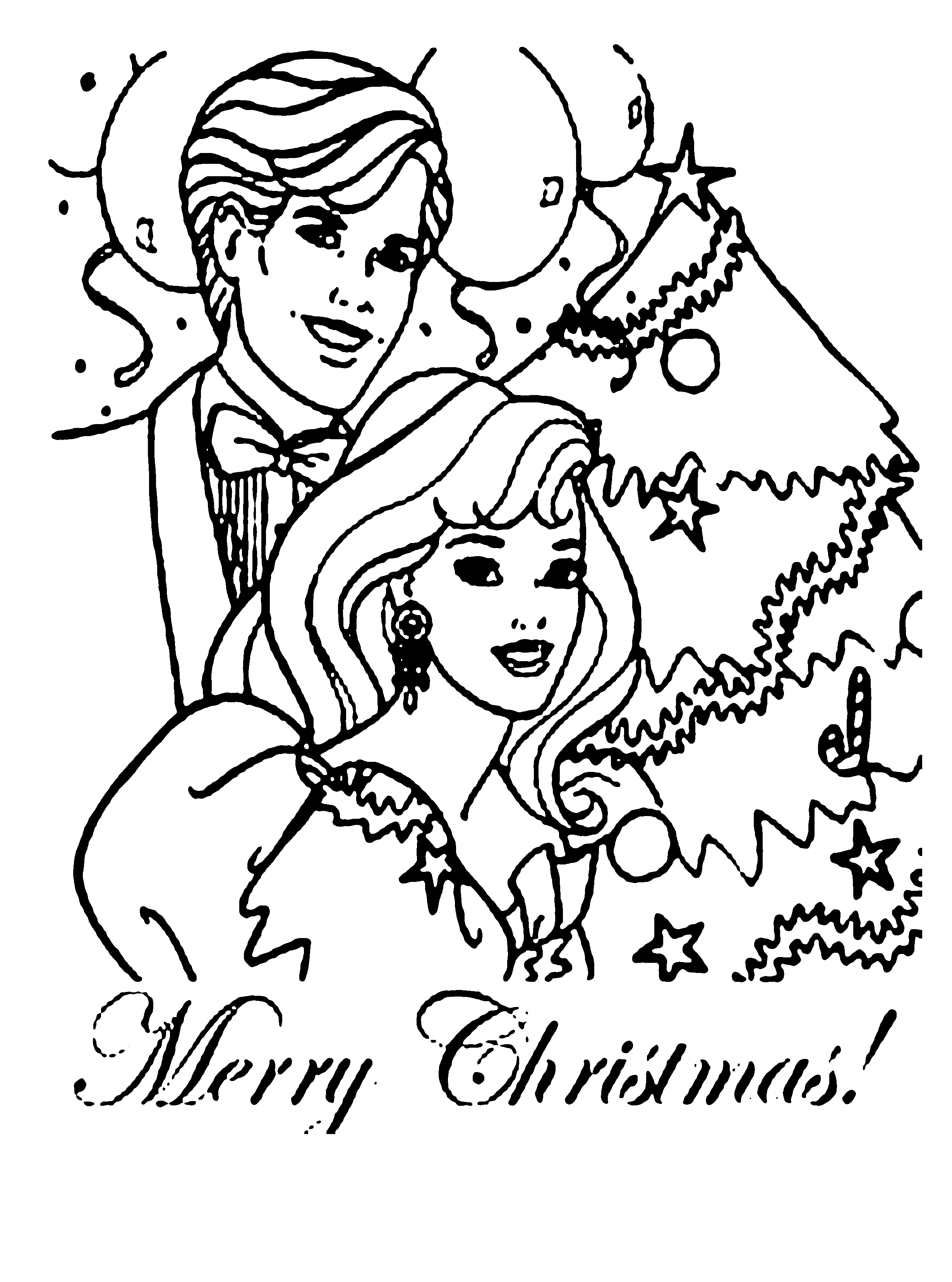 barbie navidad para pintar e imprimir