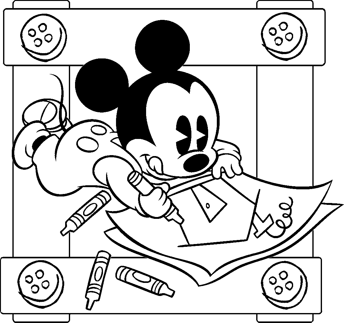 bebe mickey para colorear