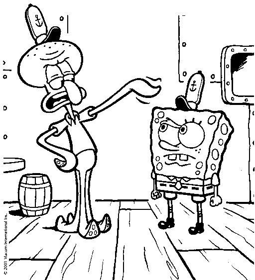 bob esponja dibujo para pintar e imprimir