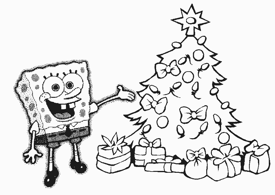 bob esponja navidad para colorear