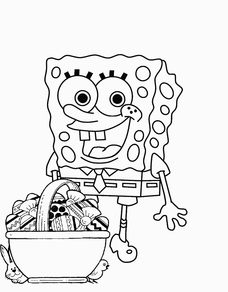 bob esponja pascua para colorear