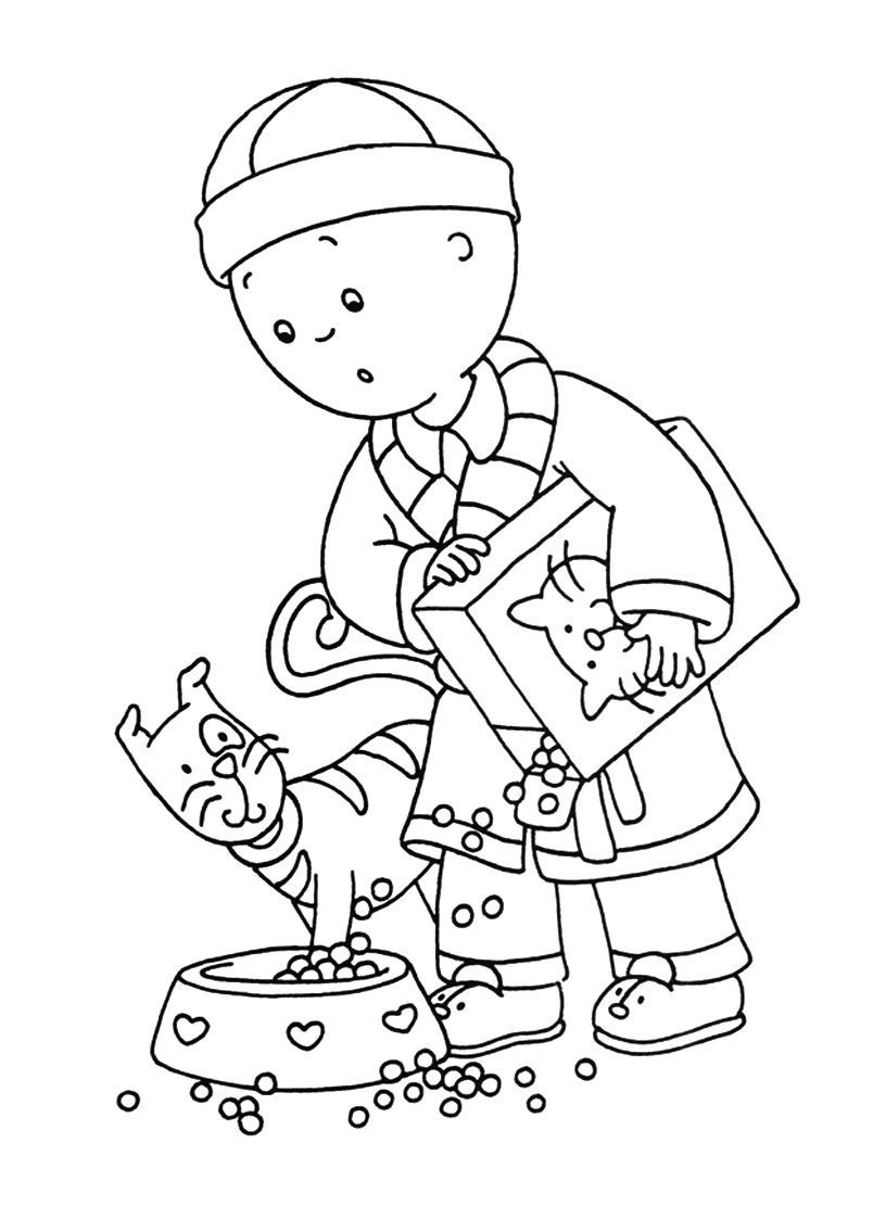 Caillou para colorear, pintar e imprimir