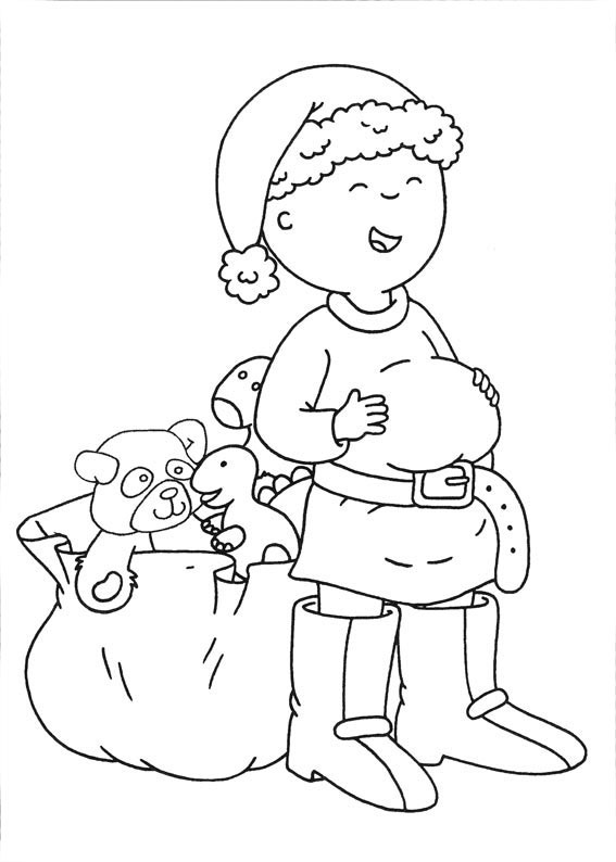 caillou navidad para colorear