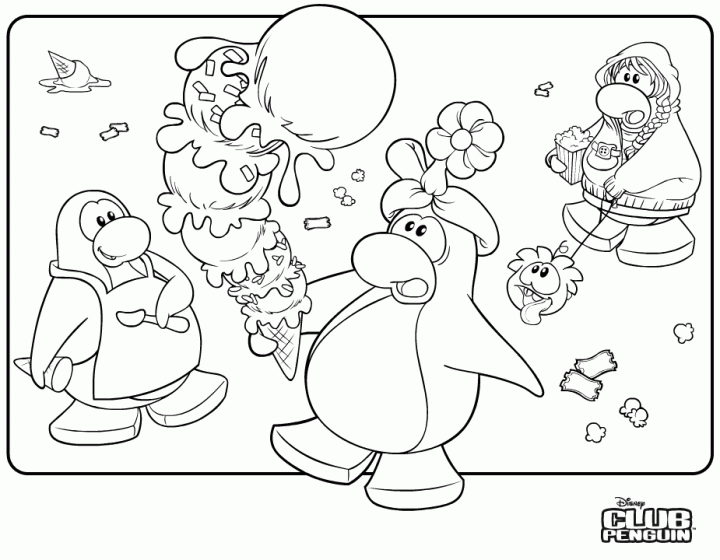 Club Penguin para colorear, pintar e imprimir