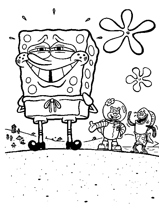 colorear de bob esponja