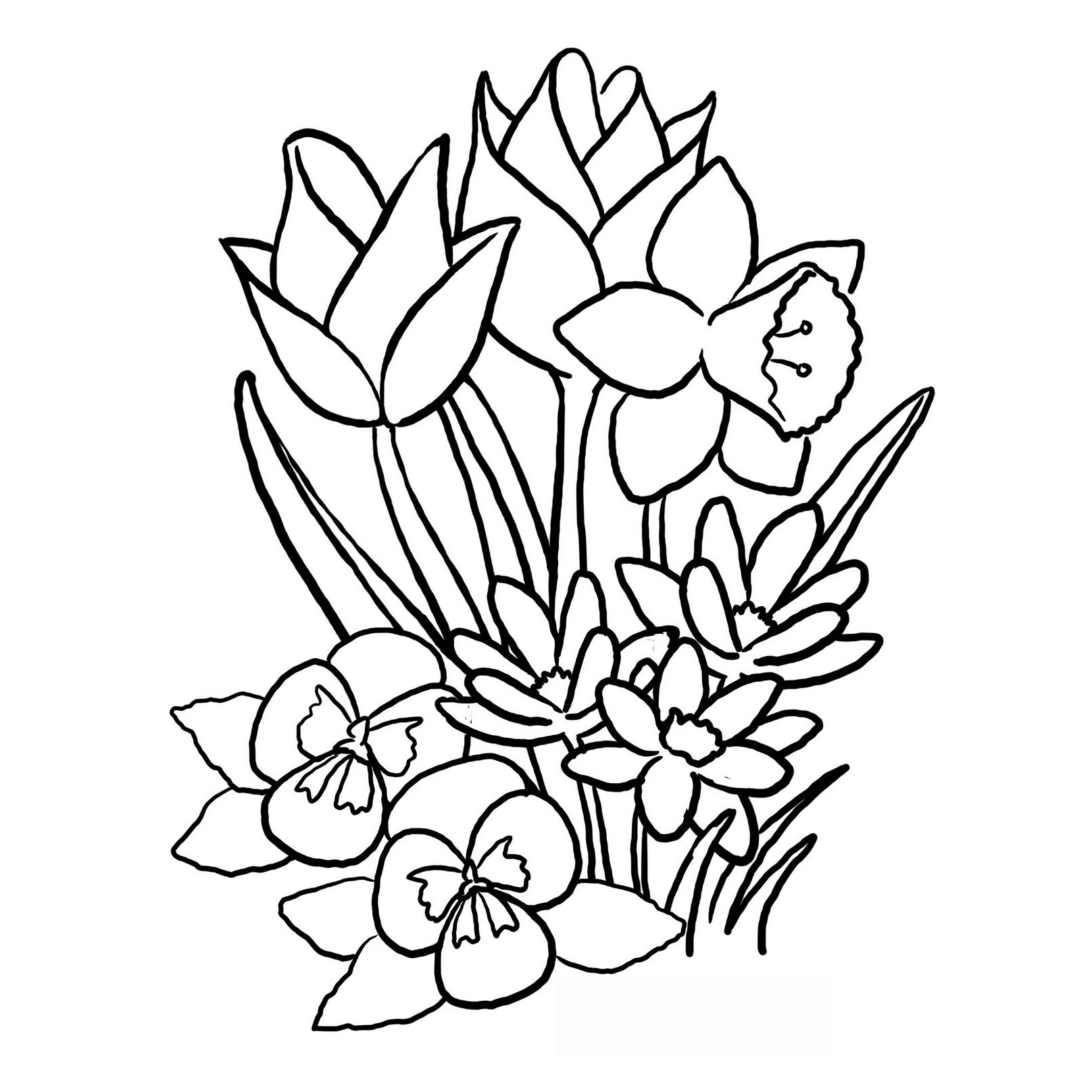 Dibujos de flores grandes para colorear