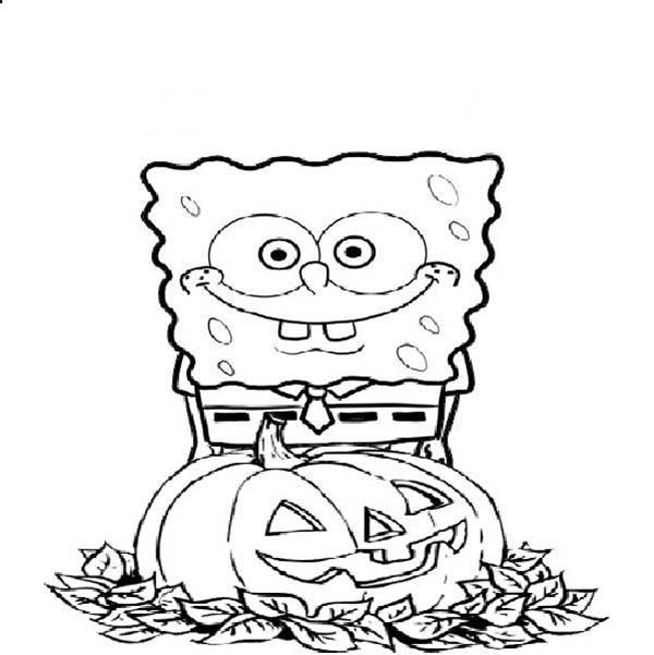 dibujos bob esponja halloween para colorear