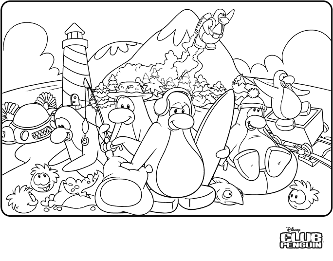 dibujos de club penguin para colorear