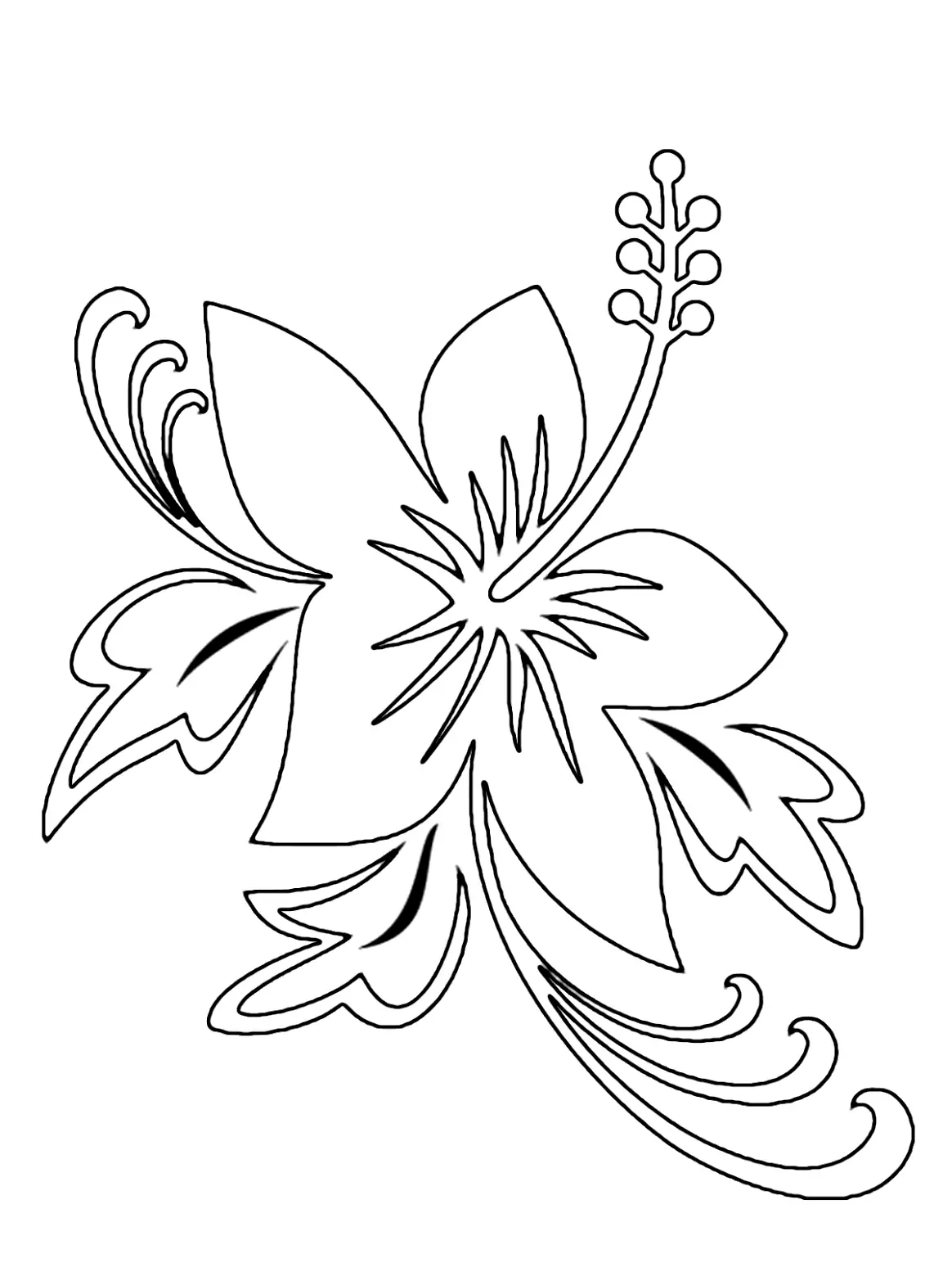 dibujos de flores hawaianas para pintar e imprimir