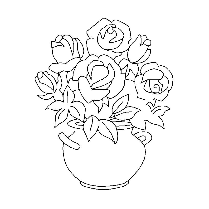 dibujos de jarron de flores para pintar e imprimir