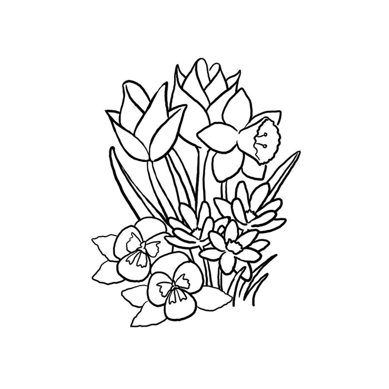 Dibujos de ramilletes de flores para colorear