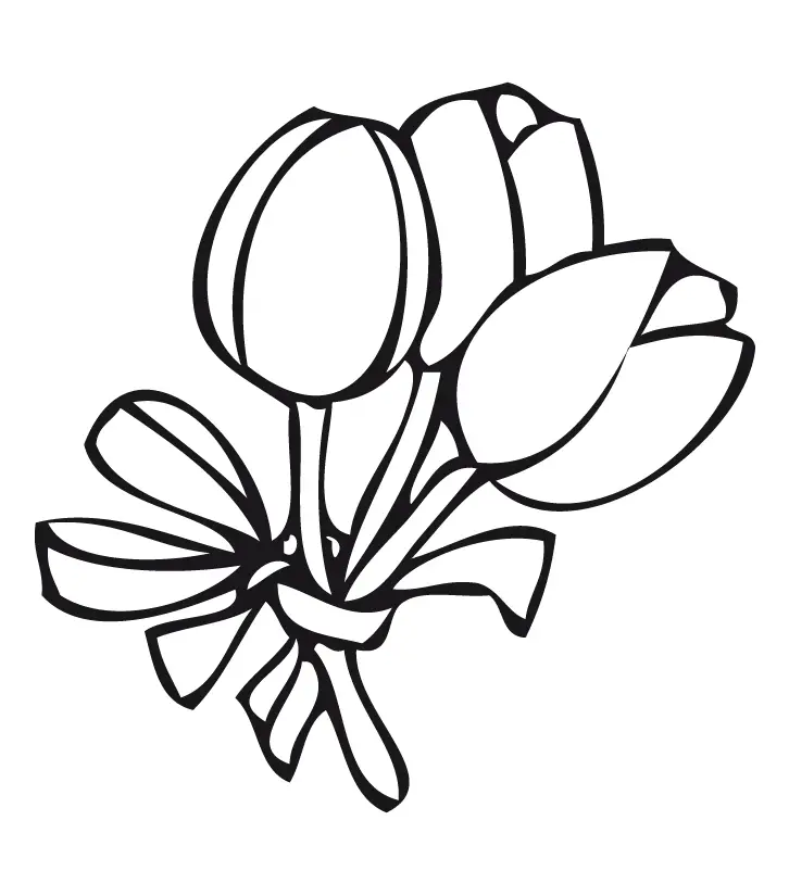 dibujos de ramo de tulipanes para colorear