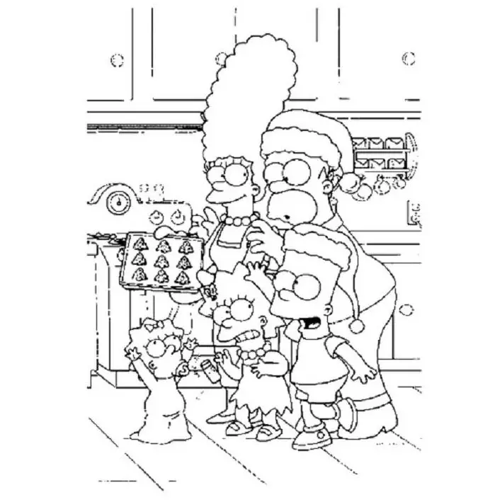 dibujos para colorear de los simpsons en navidad