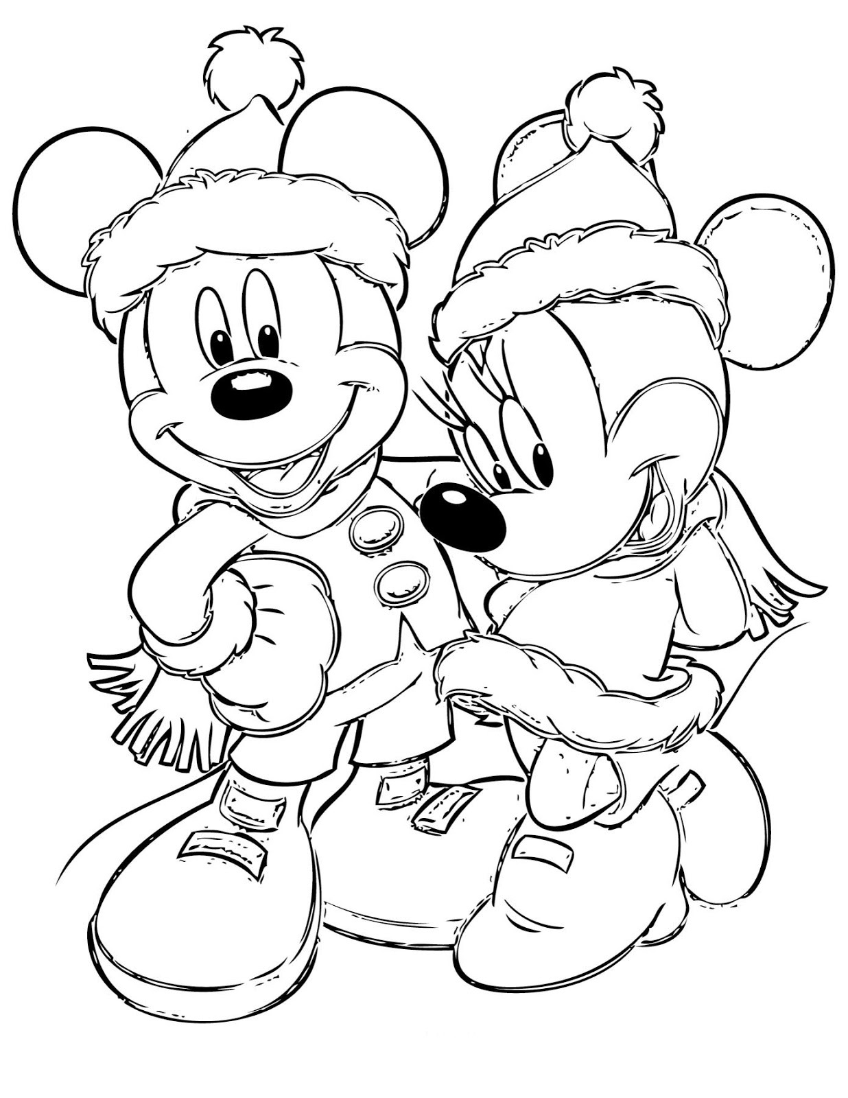 dibujos para colorear de minnie navidad