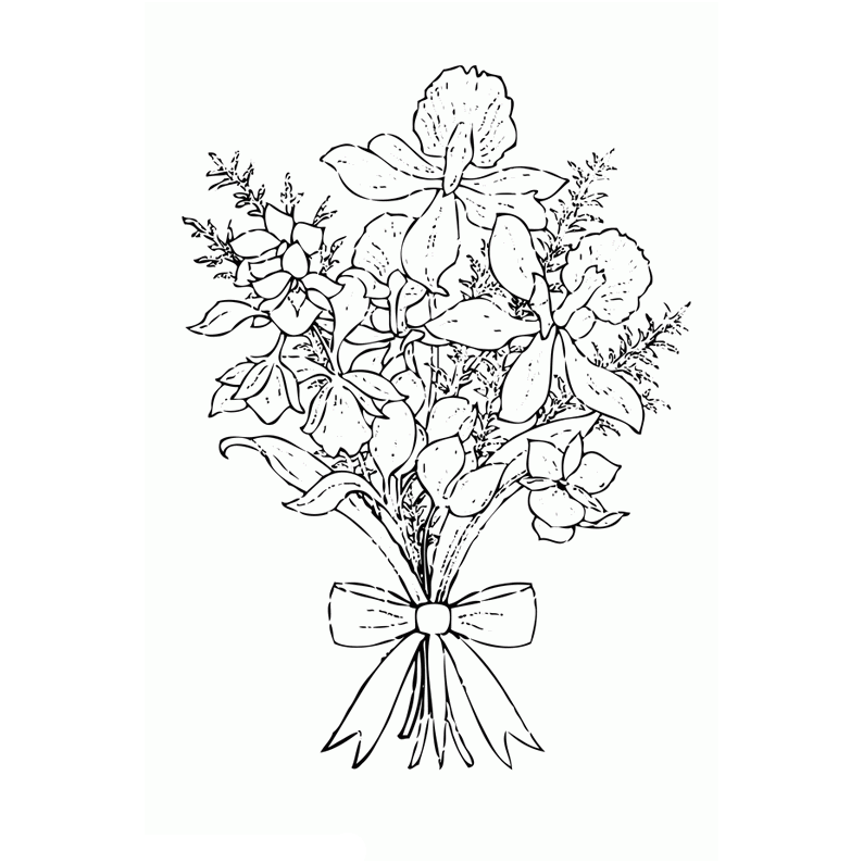 dibujos para colorear de ramillete de flores