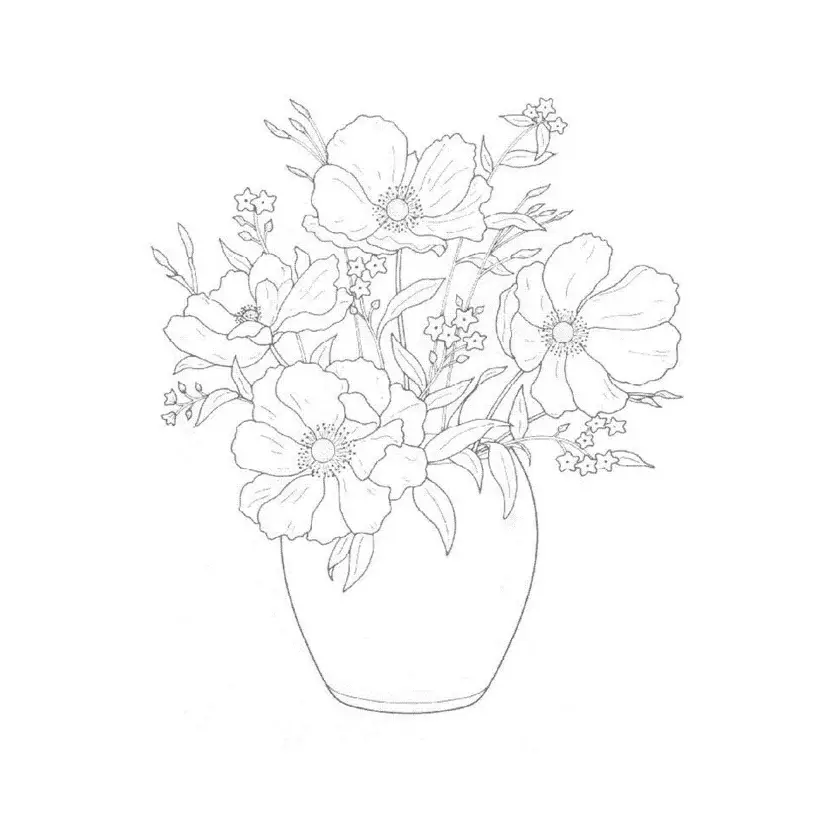 dibujos para colorear de ramo de flores