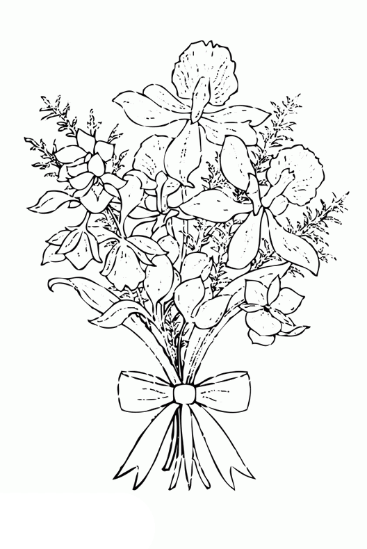 Dibujos de ramo de flores para colorear