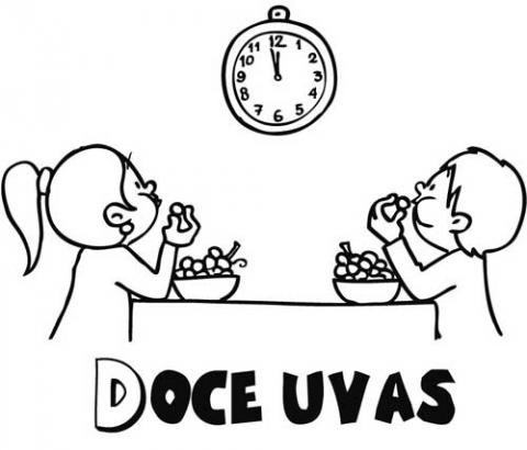 doce uvas para colorear