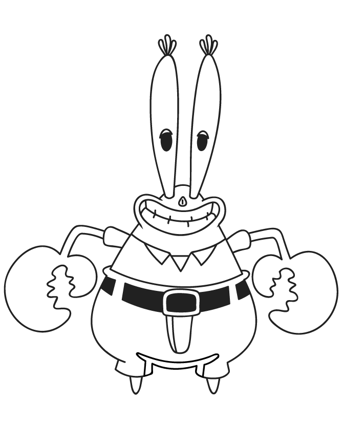 don cangrejo bob esponja mr krabs para colorear