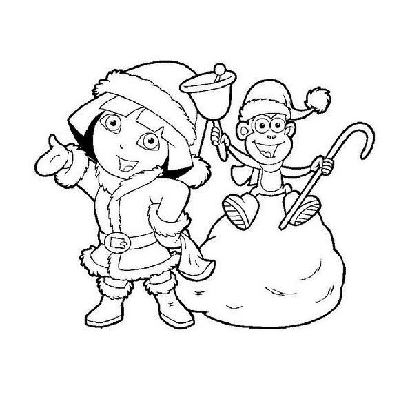 dora navidad dibujos para colorear