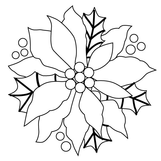 flor de navidad para imprimir y pintar