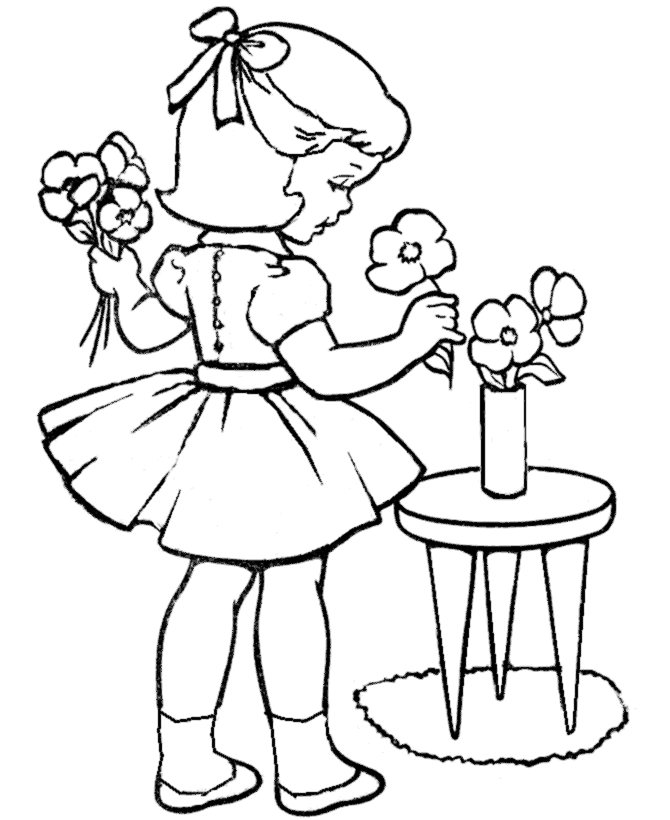 flores infantiles dibujos para colorear