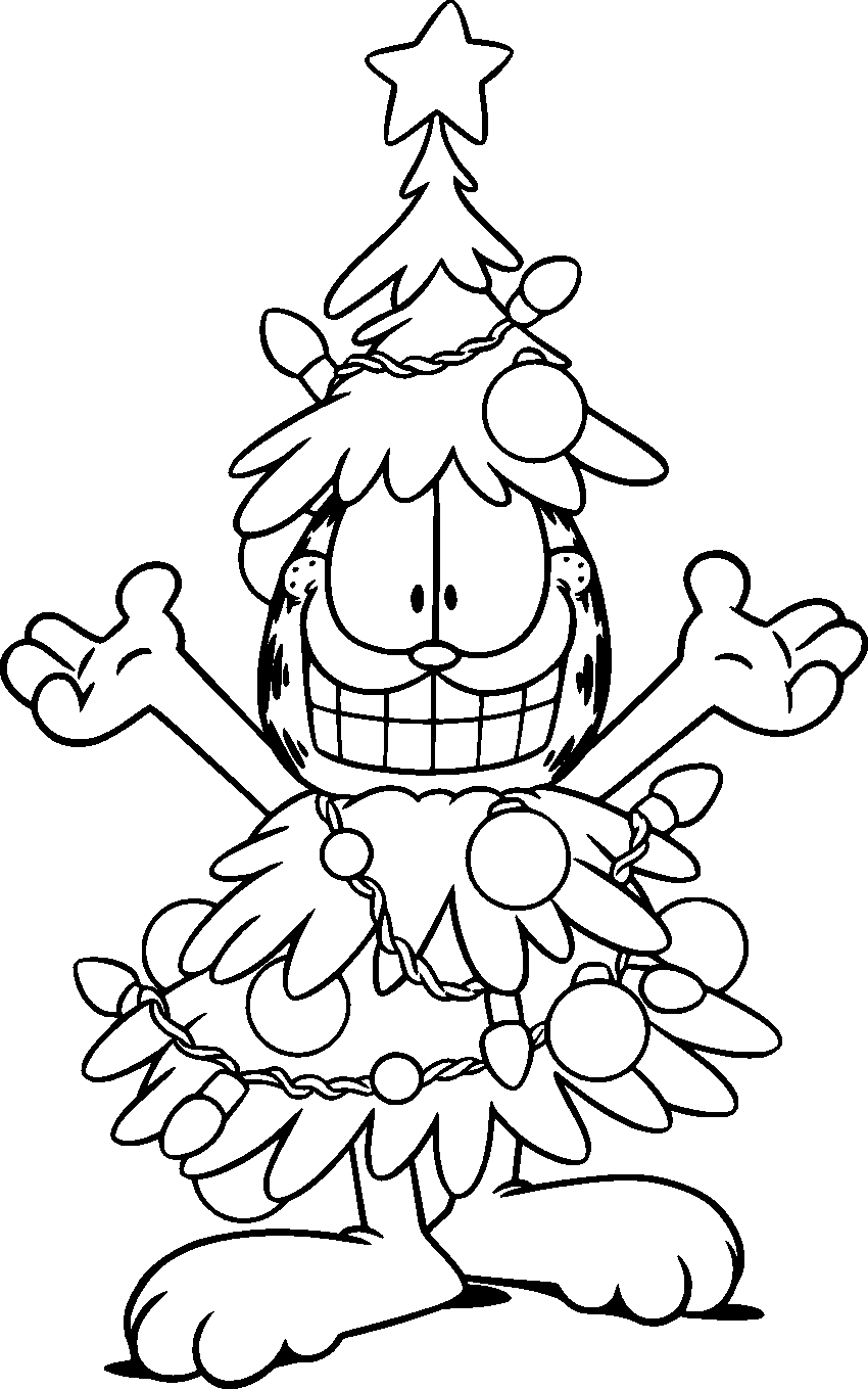 garfield navidad para colorear