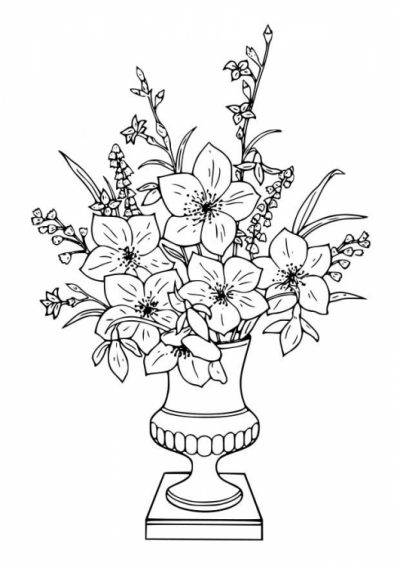 imagenes de ramos de flores para colorear