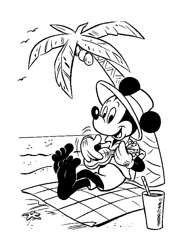 mickey en la playa