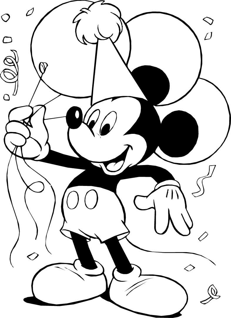 mickey fiesta para colorear