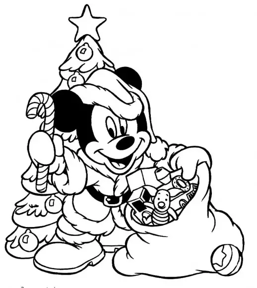 mickey mouse navidad dibujos para colorear