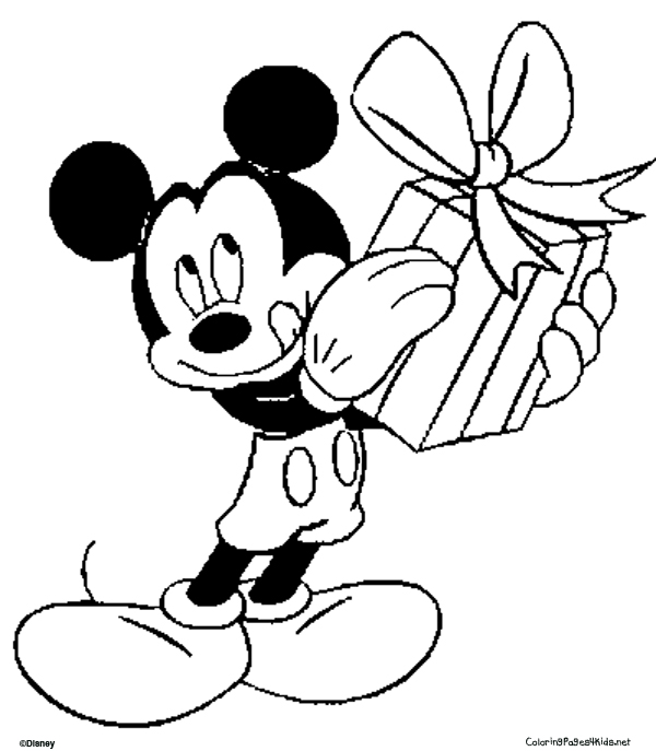 Dibujo Mickey Mouse Para Colorear Navidad