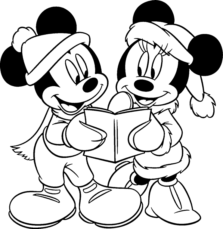 mickey navidad para colorear